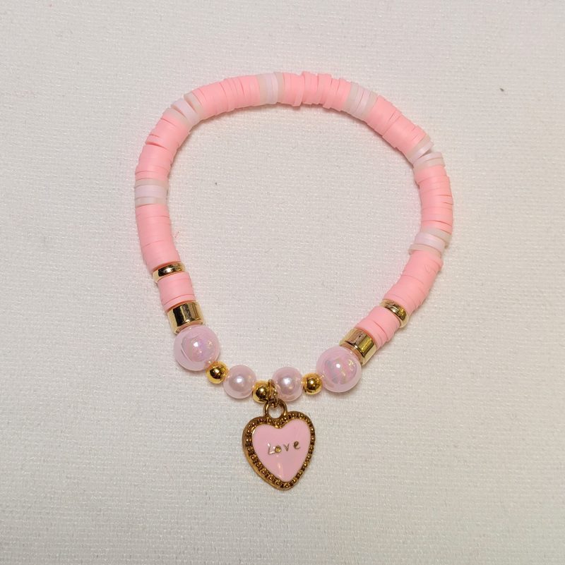 Pink "Love" Charmed Friendship Bracelet
