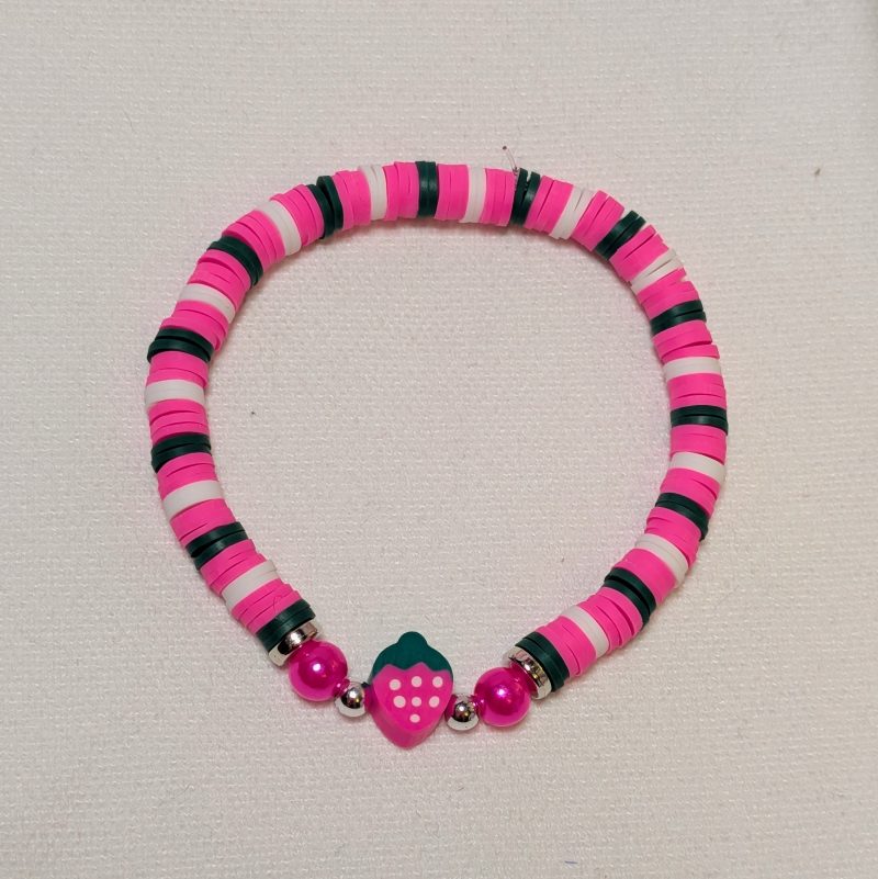 Super Sweet Succulent Strawberry Friendship Bracelet - Pink