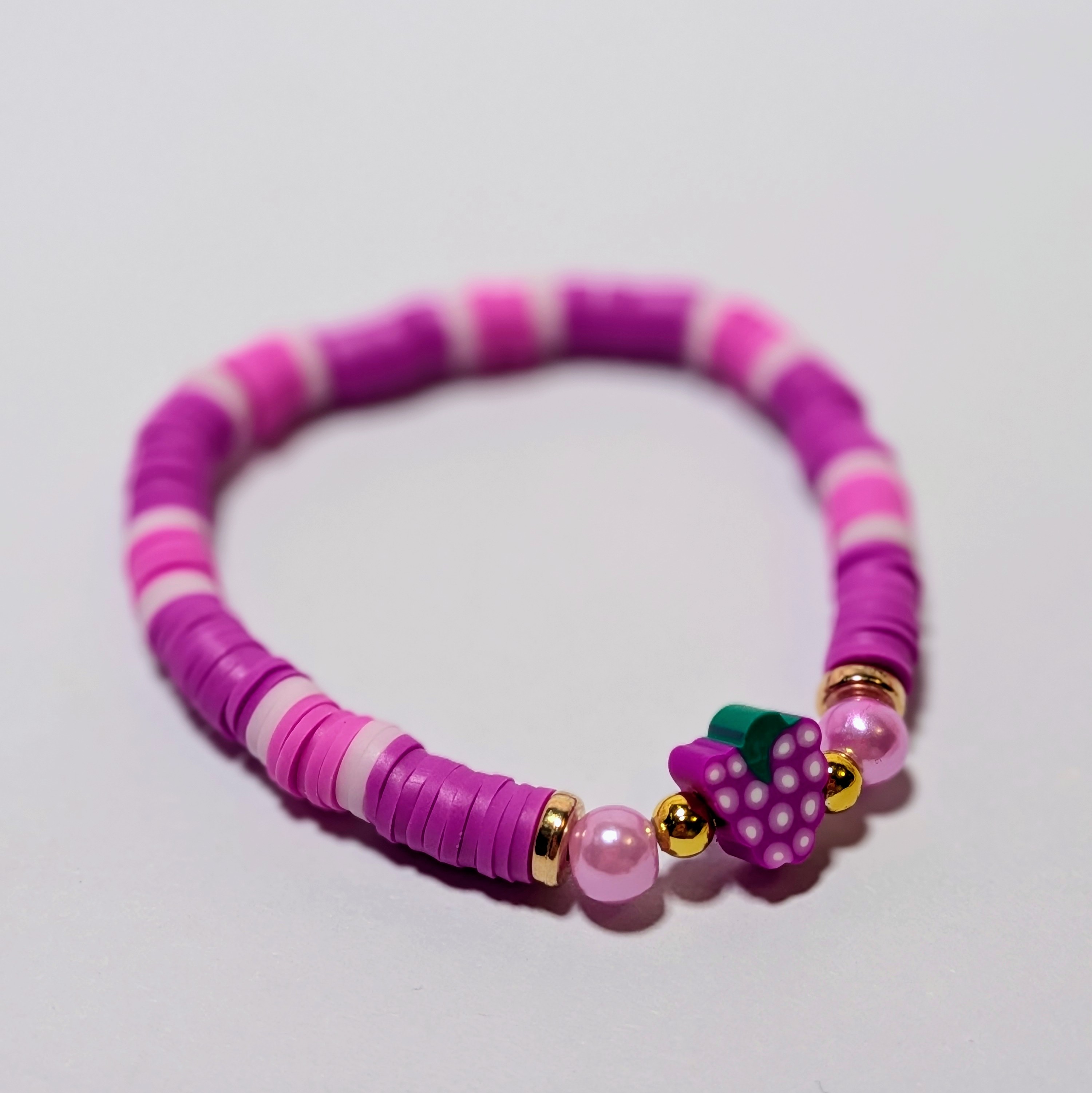 grapes bead with metallic and pearl accent beads with clay beads