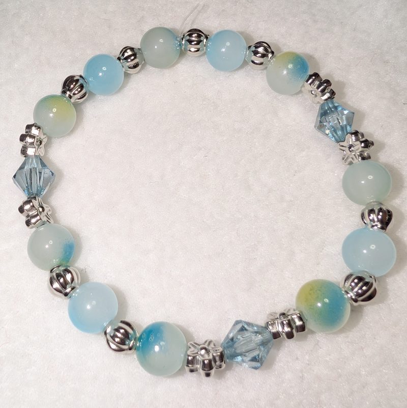 Blue and White Marble Bracelet - Handmade Blue and White friendship bracelet