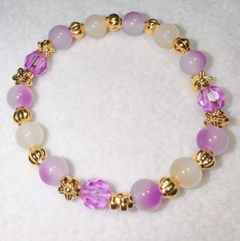 Purple and Yellow Marble Bracelet - Handmade Purple and Yellow friendship bracelet