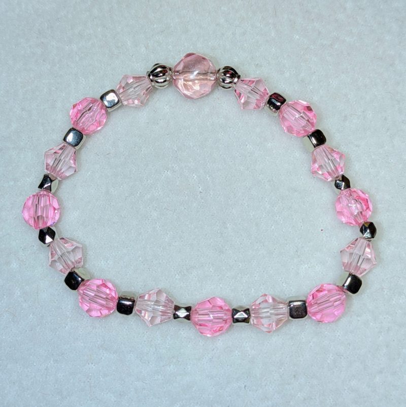 Pink Glass Style Friendship Bracelet - Handmade Pink friendship bracelet