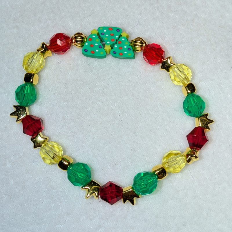 Christmas Tree Farm Friendship Bracelet - Handmade Green and Mixed friendship bracelet