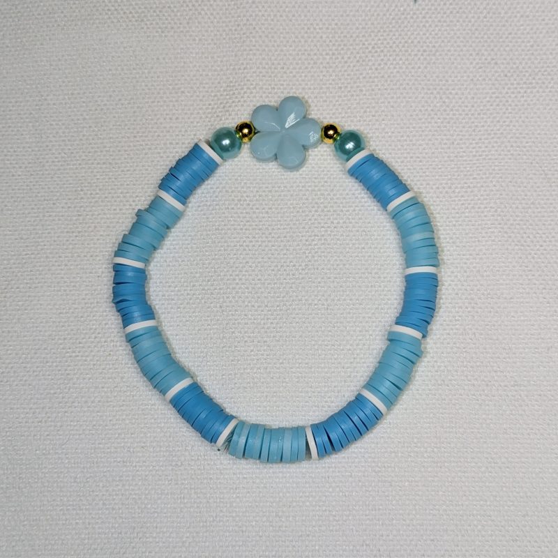 Blue Flower Friendship Bracelet - Handmade Blue friendship bracelet