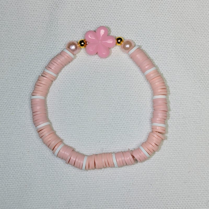 Pink Flower Friendship Bracelet - Handmade Pink friendship bracelet
