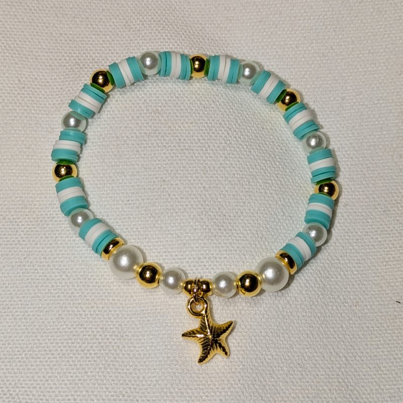 Charmed Collection Blue Starfish Friendship Bracelet - Handmade Blue and White friendship bracelet