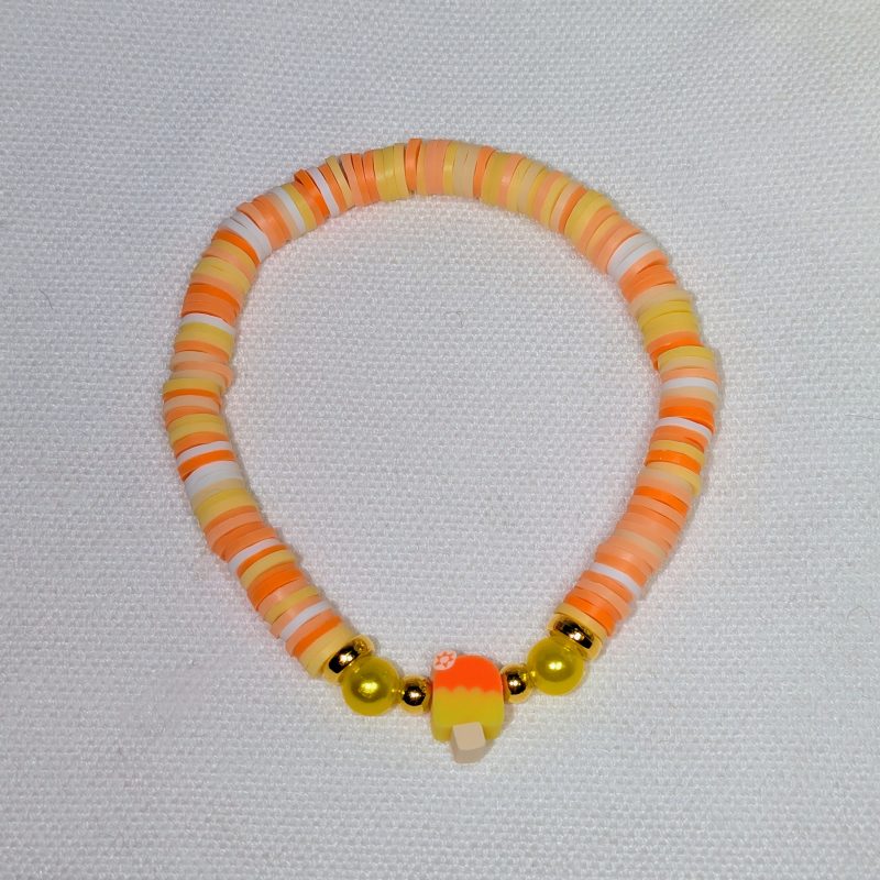 Ice Cream Clay Bead Friendship Bracelet Orange - Handmade Orange friendship bracelet