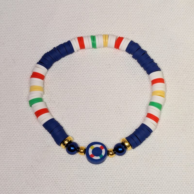 Nautical clay bead friendship bracelet - Handmade Blue and Mixed friendship bracelet
